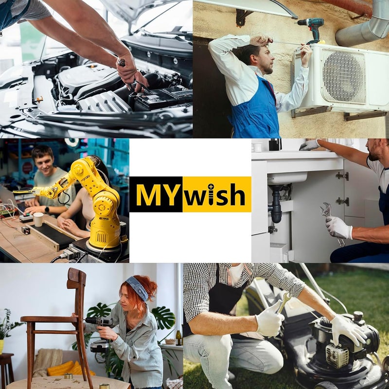 MYWISH (10 Sets) 5/16-18x2 Hex Head Assorted Screws Nuts and Bolts with Flat & Lock Washers, 304 Stainless Steel 18-8, Fully Threaded, 5/16 Bolt Metric Bolt Assortment - Image 4